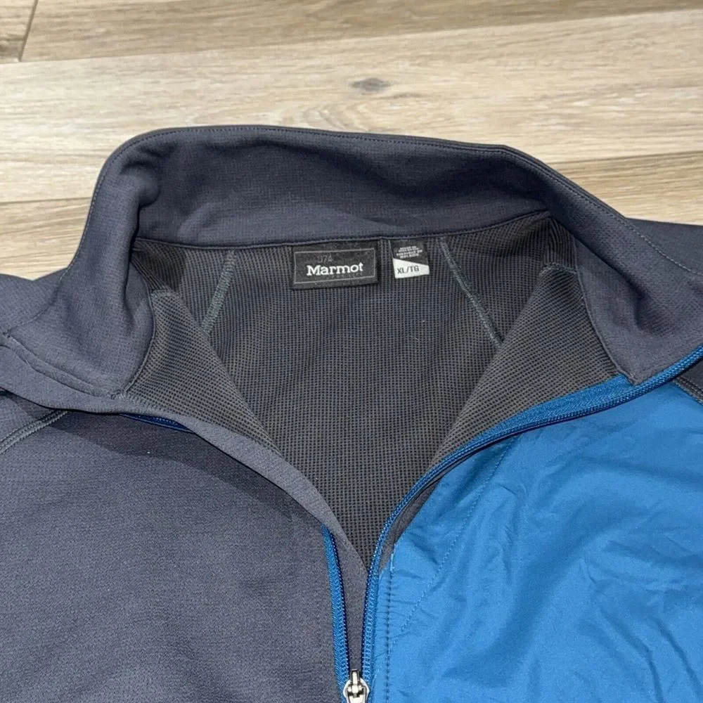 Marmot Hanging Rock 1/2 Zip Men's XL Performance Sweater Gray/Blue Outdoor Cargo - Picture 10 of 10